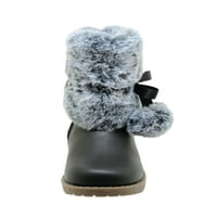 Nicole Miller Black Mid Calf Fau Boot s pompom oblogom