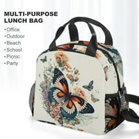 Leptir torba za ručak za žene, torbe za ručak s patentnim zatvaračem, torbe za ručak za dječake i djevojčice