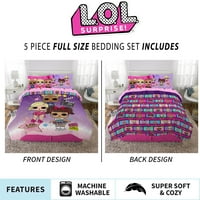 Puni krevet iznenađenja za djecu u torbi, pokrivaču i plahtama, ljubičasto-ružičasta, e-mail