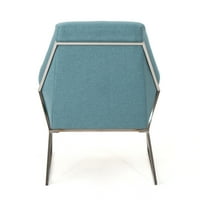 Moderna stolica od tkanine s okvirom od nehrđajućeg čelika, plava