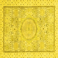 Tvrtka alt strojno pere kvadratne apstraktne žute moderne unutarnje prostirke, kvadratne 8 stopa