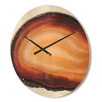 DesignArt 'Sažetak smeđeg agata izolirana' moderni drveni zidni sat