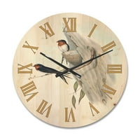 Dizajnirati 'drevne australske ptičje ilustracije II' Tradicionalni drveni zidni sat