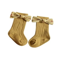 Dječji set mekanih čarapa od čarapa U donjem rublju, čarape srednje duljine s cvjetnim lukom + traka za kosu