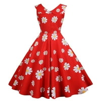 Ženska ljetna haljina bez rukava Ženska haljina bez rukava iz 1950-ih za domaćicu, maturalna večernja haljina
