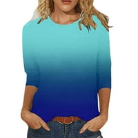 Jesenska odjeća za žene majice za žene majice s rukavima modna duga bluza s printom na vratu majica srednje duljine ženska ležerna