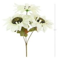 Osnove 12.5 '' Umjetna cvjetna bijela bijela suncokret blitter odabir