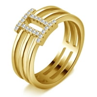 Arista carat t.w rimska znamenka ii kubični cirkonijski modni prsten žene u zlatnom tonu srebra sterling srebra