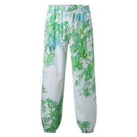 Muške Harem hlače s džepovima, Ležerne široke hlače za plažu s modernim printom i elastičnim strukom