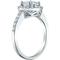 1. zaručnički prsten Moissanite Karat Halo, vjenčani prsten od čistog srebra