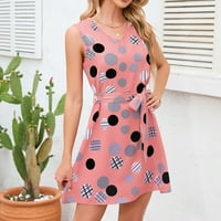 Ljetne haljine Za Žene Ležerne mini haljine s naramenicama bez rukava s izrezom u obliku točkica u obliku točkica modne haljine za