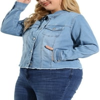 Jedinstvene ponude ženske plus veličine oprane prednjim složenim klasičnim traper jaknama