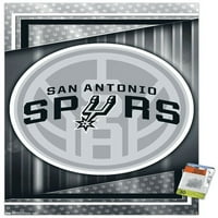 San Antonio Spurs - plakat s logotipom na zidu s gumbima, 22.375 34