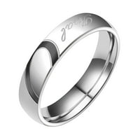 nakit od nehrđajućeg čelika jednostavan prsten od pola breskve u obliku srca, veličina prstena od titanovog čelika