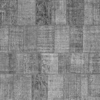 Kućni četverokutni krpasti tepisi u sivoj boji za prijelazne zone, kvadrat od 7 stopa