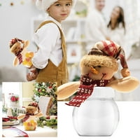 Božićni ukrasi slatka božićna staklenka za slatkiše s poklopcem za plišanu lutku Dječji Poklon Djed snjegović ukras za pohranu