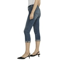 Silver Jeans Co. Ženski suki srednji uspon Capri, veličine struka 24-34
