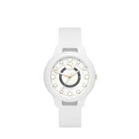 Ženski sat s tri ruke za resetiranje datuma, bijeli sat od polikarbonata, 91011