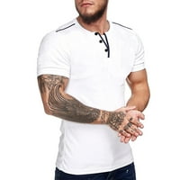 Sportska majica za muškarce sportskog kroja, jednobojne majice kratkih rukava s okruglim vratom, Ležerne prozračne majice za vježbanje