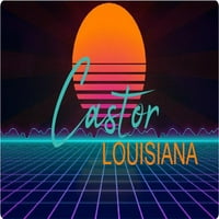 Castor Louisiana vinil naljepnica naljepnica Retro neonski dizajn