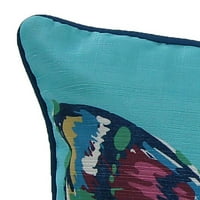 Jordan Manufacturing 18 18 Multicolor Leptir Square Reverzibilni ukrasni jastuk za bacanje s Weltom