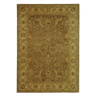 Tradicionalni cvjetni tepih od vune, smeđi i Zlatni, Trg 8'8'