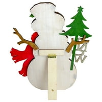 18 snjegović sa znakom snijeg drveni Božićni ukras