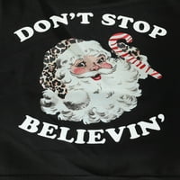 Božićna majica s kapuljačom, pulover s dugim rukavima s okruglim vratom s printom slova Djeda Mraza