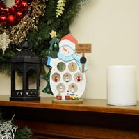 10.25 drveni snjegović Sretan Božić isječak s minijaturnim ukrasima za ukrašavanje stola