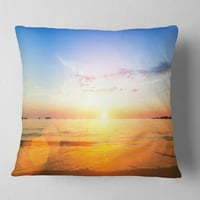Dizajn prekrasan zalazak sunca nad žutim vodama - Moderni jastuk za bacanje plaže - 18x18