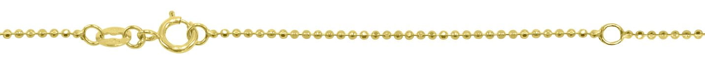 Fini nakit 10K zlatna ogrlica za lanac s malim perlama, 16 +2