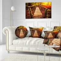 Dizajn, prekrasan nožni most u zlatnom svjetlu - jastuk za bacanje mosta - 12x20