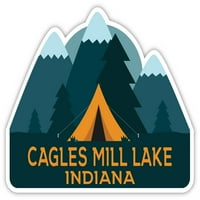 Cagles Mill Lake Indiana suvenir vinilna naljepnica naljepnica za kampiranje dizajn šatora