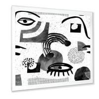 Dizajnerska umjetnost kolaž očiju i škrabotina u modernom stilu uokvireni moderni umjetnički tisak