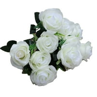 Glave buketa umjetnih ruža za mladence svadbena zabava svilena tkanina buket umjetnih ruža, bijela