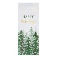 Odmor božićna poklon torba, papir, sretni praznici, vino, bijelo i zeleno