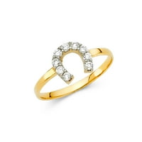 Nakit 14k žuto zlato, kubični cirkonij, modni prsten za obljetnicu, veličina 10