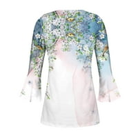 Košulje s rukavima od cijevi Za Žene, Ležerne elegantne tunike s cvjetnim printom, topovi, modne plisirane bluze Na prednjoj strani