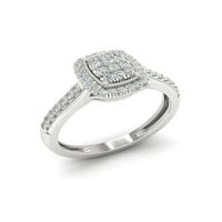 1 3CT TDW Diamond 10K Bijelo zlato Smaragdni oblik Kompozitni zaručnički prsten
