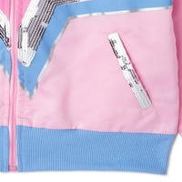 Bomber jakna za djevojčice sa šljokicama i šljokicama, veličine 4-18