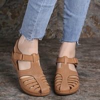 Ženske ljetne sandale Ležerne boemske gladijatorske cipele na klin, udobne sandale na otvorenom na platformi s remenom za gležanj,
