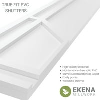 Ekena Millwork 12 W 48 H True Fit Pvc Shaker Fiksni montirani roleri, mirno plavo