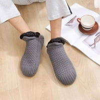 Ženske čarape, neklizajuće unutarnje podne termalne čarape, tkane baršunaste kućne papuče, ženske termo čarape