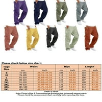 Muške hlače u boji, jednobojne hlače, donji dio s elastičnim strukom, joga odjeća za slobodno vrijeme, ugrađene teretne hlače u ljubičastoj