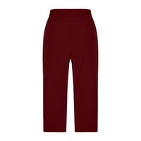 Smanjite ženske kapri hlače s džepovima širokog kroja casual Capri hlače elegantne lagane ženske široke teretne hlače za planinarenje
