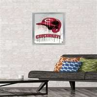 Cincinnati Reds - plakat za kaciga za kaciga, 14.725 22.375 uokviren
