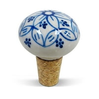 Plavo-bijeli keramički čep za boce s cvjetnim uzorkom