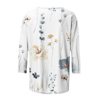 Ženske majice s cvjetnim printom, majice s okruglim vratom, elegantna tunika, moderna bluza, majice s rukavima, modne osnovne majice