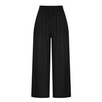 Poklon za Majčin dan, izbor udobnih skraćenih jednobojnih dnevnih trenirki ženske Capri hlače crne veličine 6