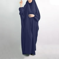 labakiha haljine za žene ženski casual jednobojni ogrtač abaia Arapski Kaftan haljina Mornarsko plava haljina Jedna veličina